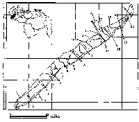 Map showing location of study area in mid west Venezuela and location within it of each sample site
